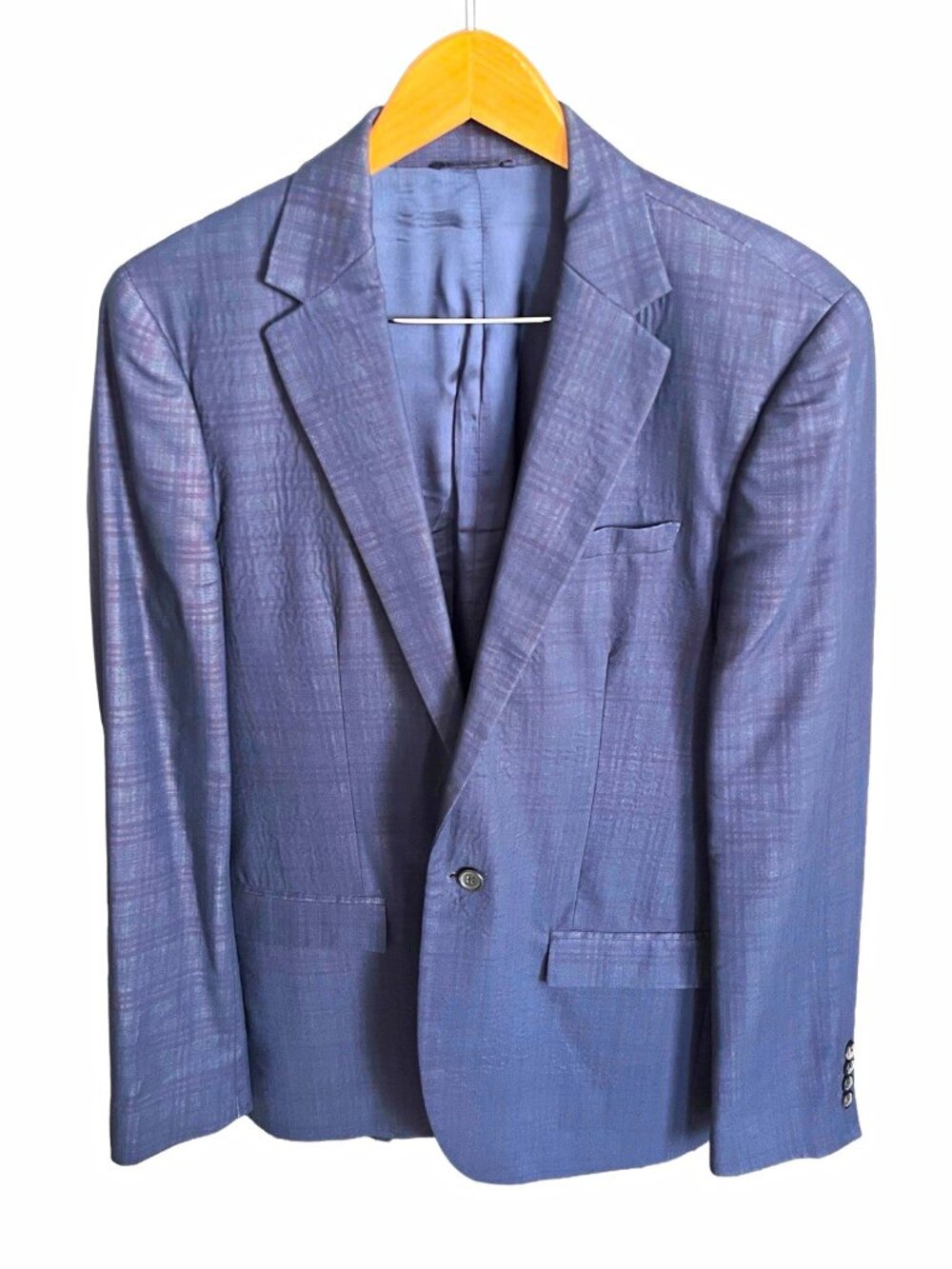 Raf Simons blue textured single-button blazer